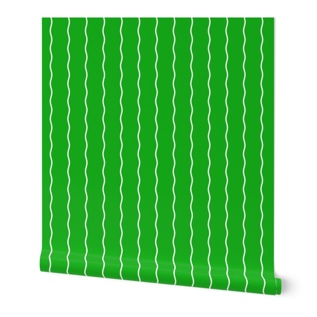 Small Double Squiggly White Lines on Green Wallpaper Small Double Squiggly White Lines on Green Wallpaper