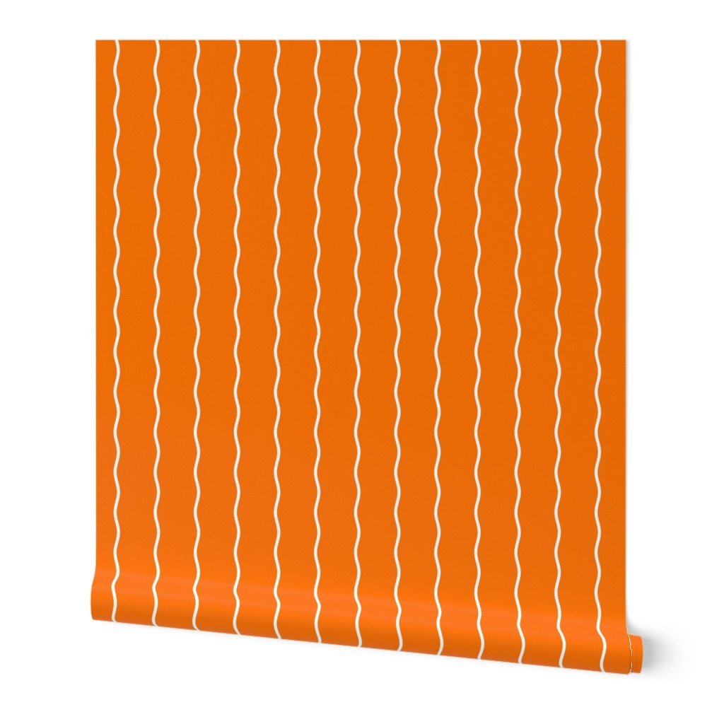 Small Double Squiggly White Lines on Orange Wallpaper Small Double Squiggly White Lines on Orange Wallpaper