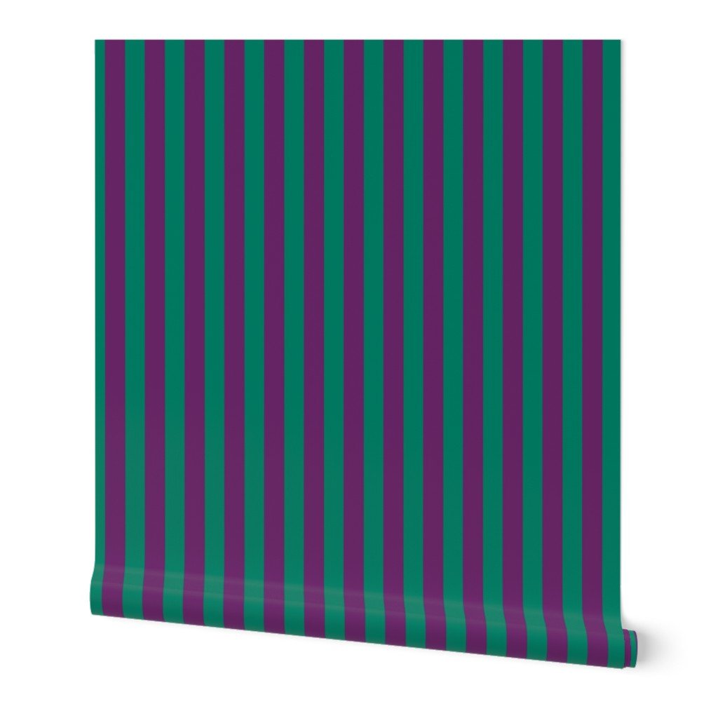 One Inch Vertical Purple and GR Green School Colors Stripes Wallpaper One Inch Vertical Purple and GR Green School Colors Stripes Wallpaper