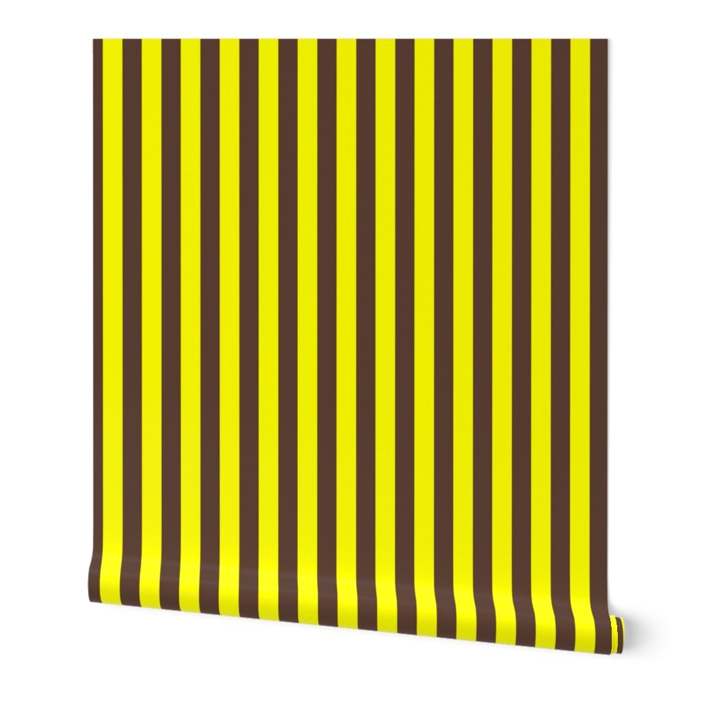 One Inch Vertical Yellow and Brown School Colors Stripes Wallpaper One Inch Vertical Yellow and Brown School Colors Stripes Wallpaper