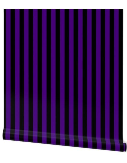 Indigo and Black Stripe  1 inch Wallpaper