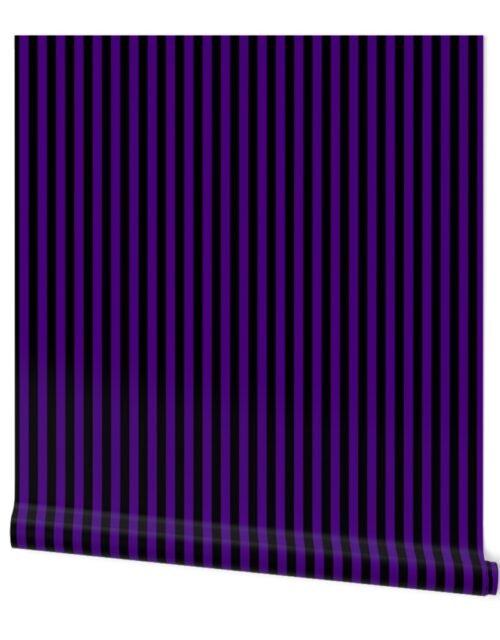 Indigo and Black Stripe  1/2 inch Wallpaper