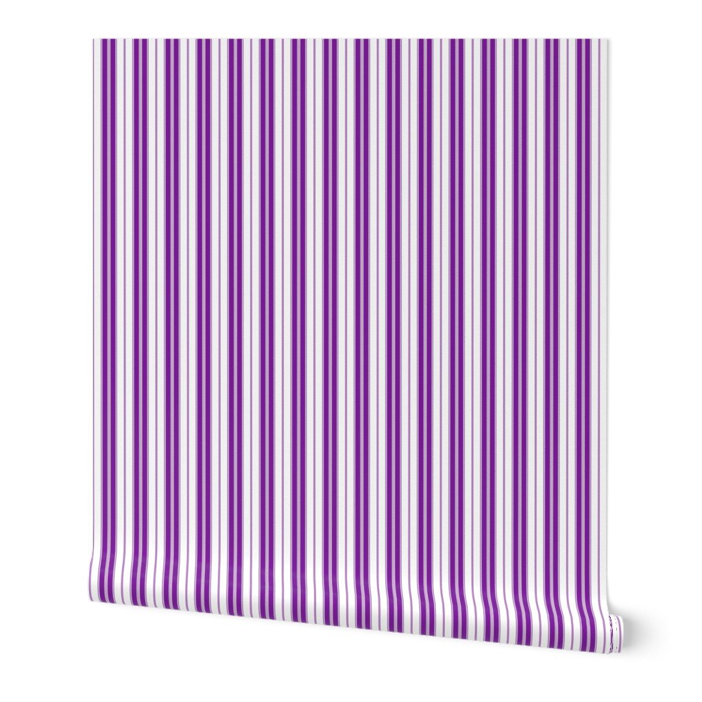 Purple Clematis and White Vertical Double Mattress Ticking Wallpaper Purple Clematis and White Vertical Double Mattress Ticking Wallpaper