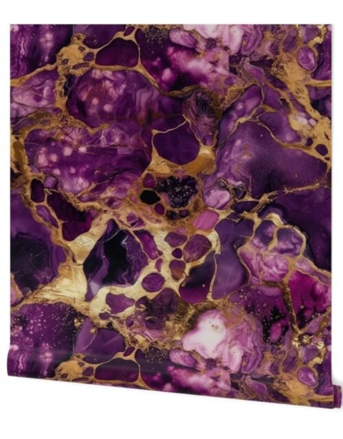 Amethyst and Gold Alcohol Ink 3 Wallpaper