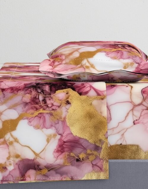 Rose Quartz and Gold Alcohol Ink 1 Sheet Set