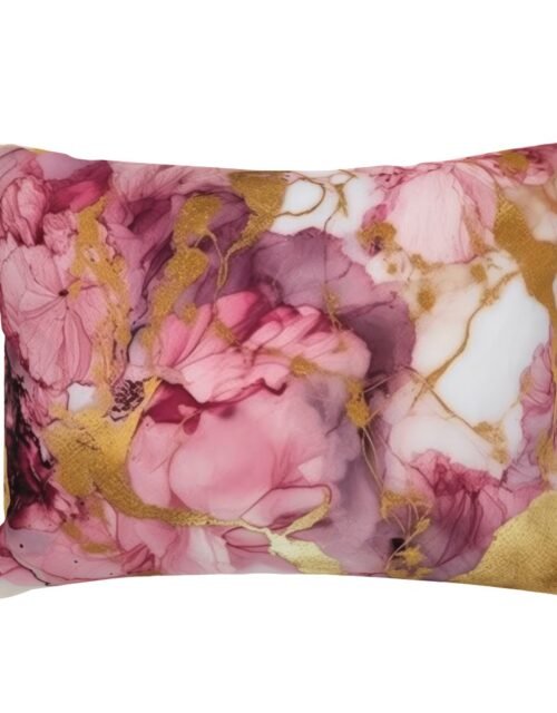 Rose Quartz and Gold Alcohol Ink 1 Standard Pillow Sham