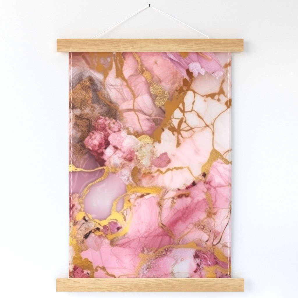 Rose Quartz and Gold Alcohol Ink 4 Wall Hanging Rose Quartz and Gold Alcohol Ink 4 Wall Hanging
