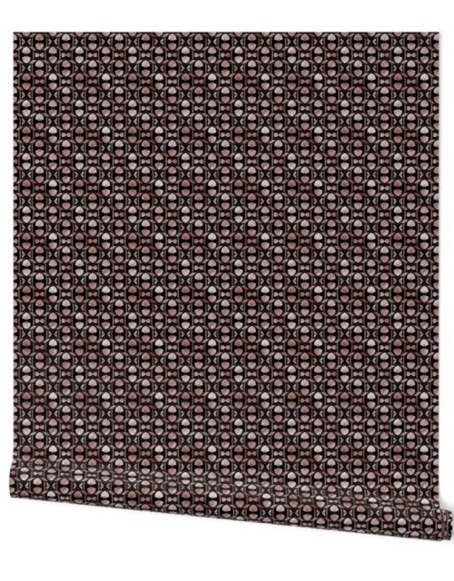 Small Scallop Shells in Black and Rose Gold Art Deco Vintage Foil Pattern Wallpaper