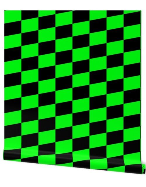 Large Pink and Black Racing Check/Flag Pattern Wallpaper