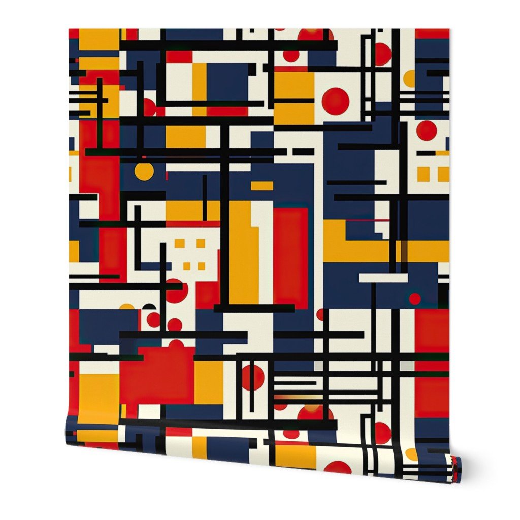 Classic De Stijl Geometric Primary Color Pattern Wallpaper Classic De Stijl Geometric Primary Color Pattern Wallpaper