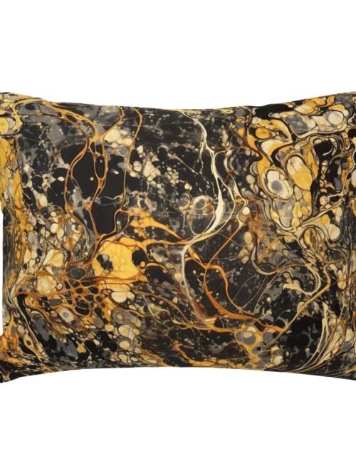 Black and Gold Drip Paint Splatter Technique Standard Pillow Sham