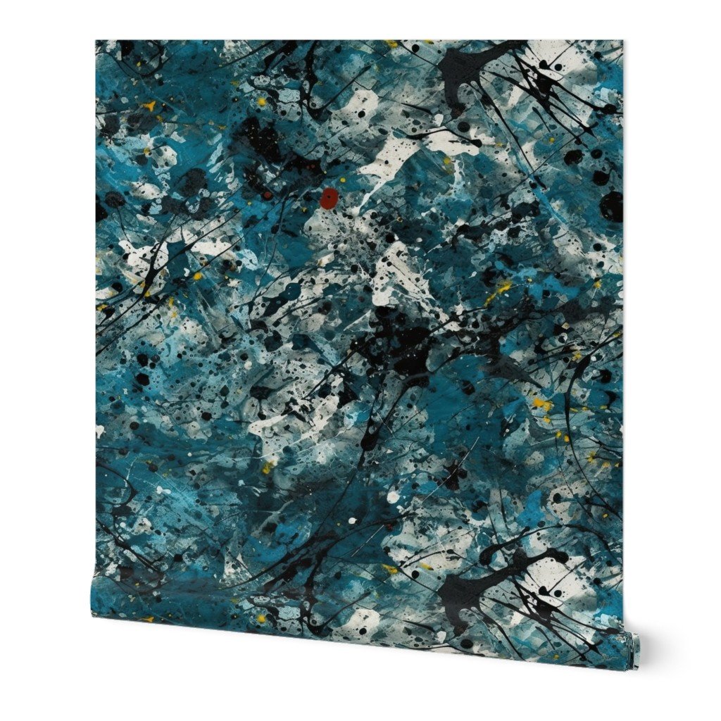 Blue Drip Paint Splatter Technique Wallpaper Blue Drip Paint Splatter Technique Wallpaper