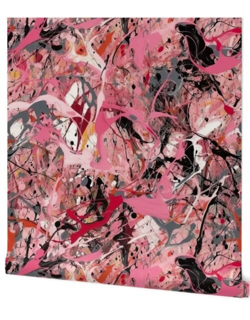Pink Drip Paint Splatter Technique Wallpaper