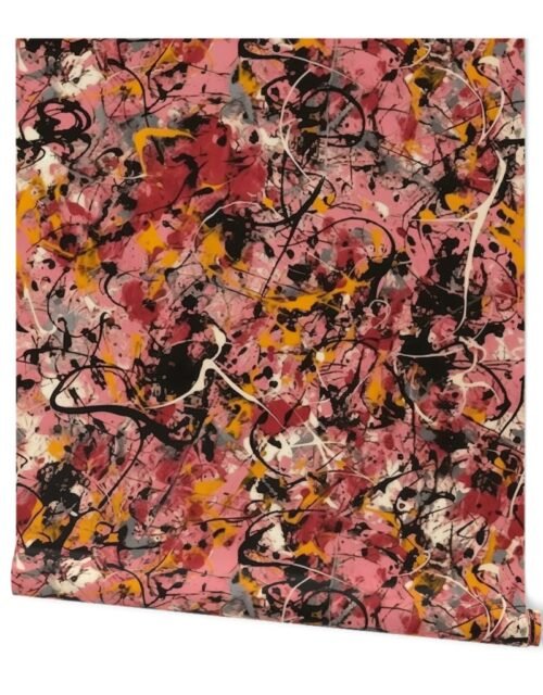 Pink Drip Paint Splatter Technique Wallpaper