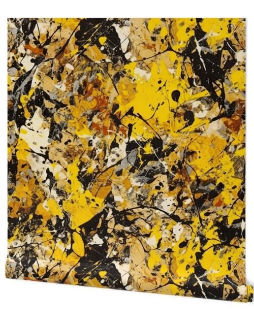 Yellow Drip Paint Splatter Technique Wallpaper