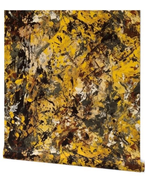 Yellow Drip Paint Splatter Technique Wallpaper