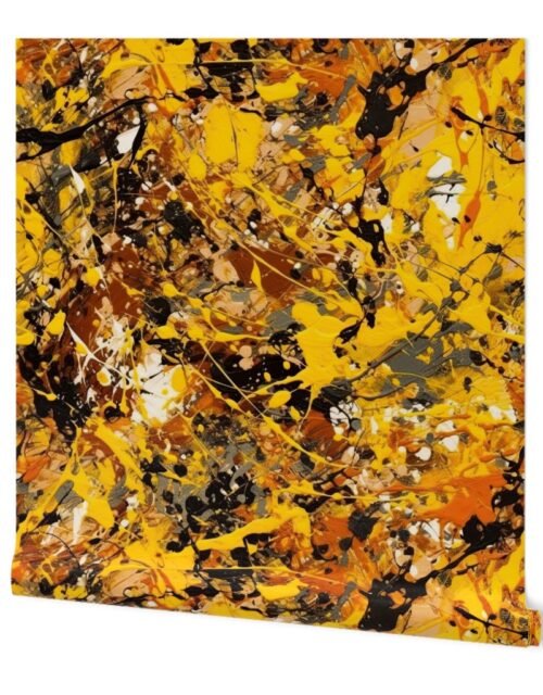 Yellow Drip Paint Splatter Technique Wallpaper