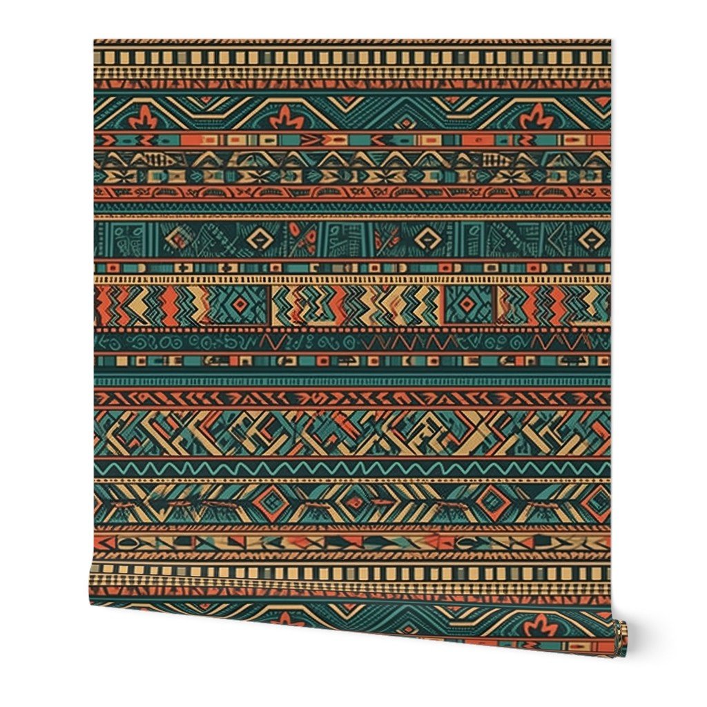 Bright Multicolored Geometric Aztec Pattern Wallpaper Bright Multicolored Geometric Aztec Pattern Wallpaper