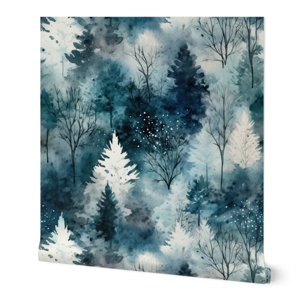 Endless Winter Tree Dreamscape Trees in Misty Forest Wallpaper Endless Winter Tree Dreamscape Trees in Misty Forest Wallpaper