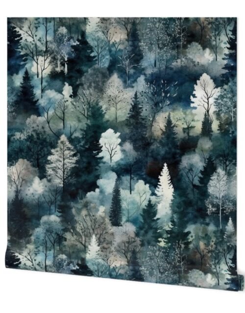 Endless Winter Tree Dreamscape Trees in Misty Forest Wallpaper