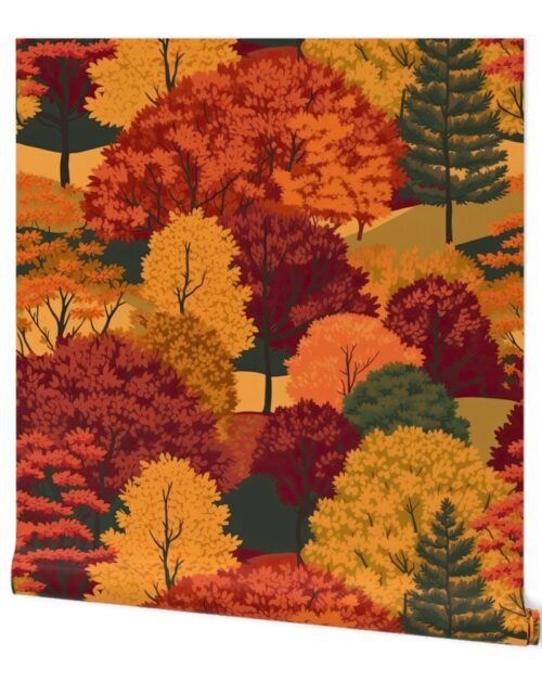 New England Endless Forest Fall Trees Wallpaper