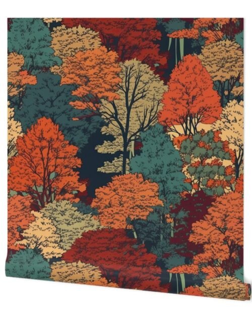 New England Endless Forest Fall Trees Wallpaper