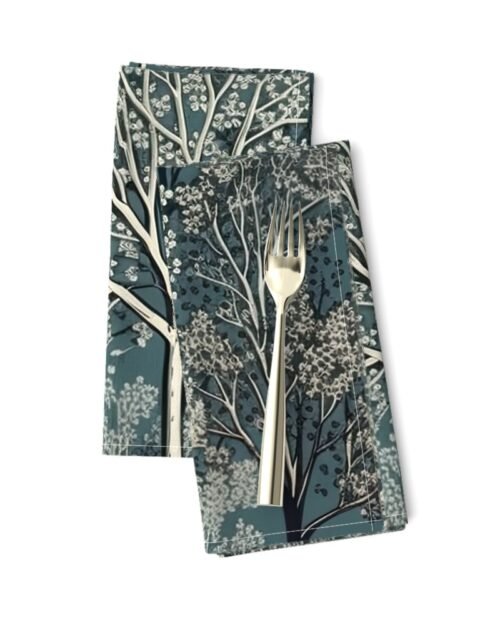 New England Endless Forest Trees Winter Dinner Napkins