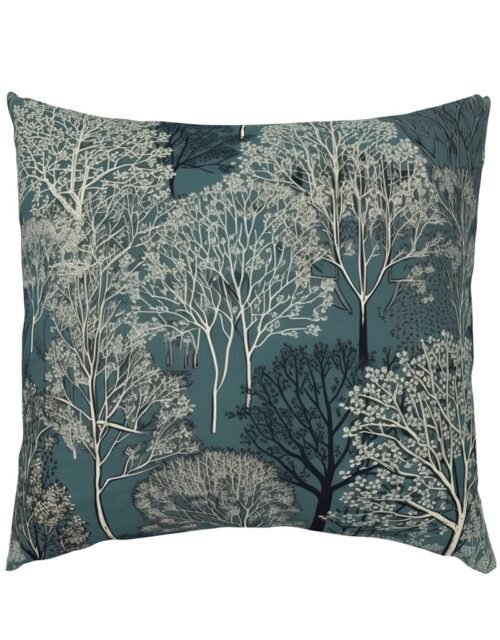 New England Endless Forest Trees Winter Euro Pillow Sham