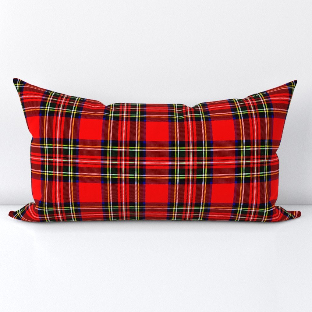 Small Bright Red and Green Stewart Christmas Tartan Lumbar Throw Pillow Small Bright Red and Green Stewart Christmas Tartan Lumbar Throw Pillow