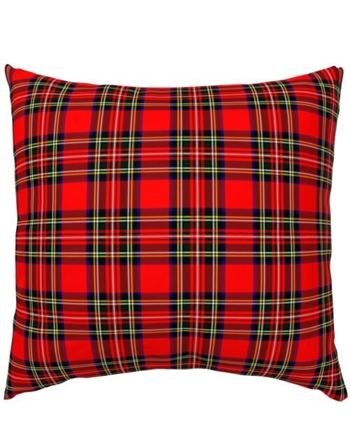 Small Bright Red and Green Stewart Christmas Tartan Euro Pillow Sham