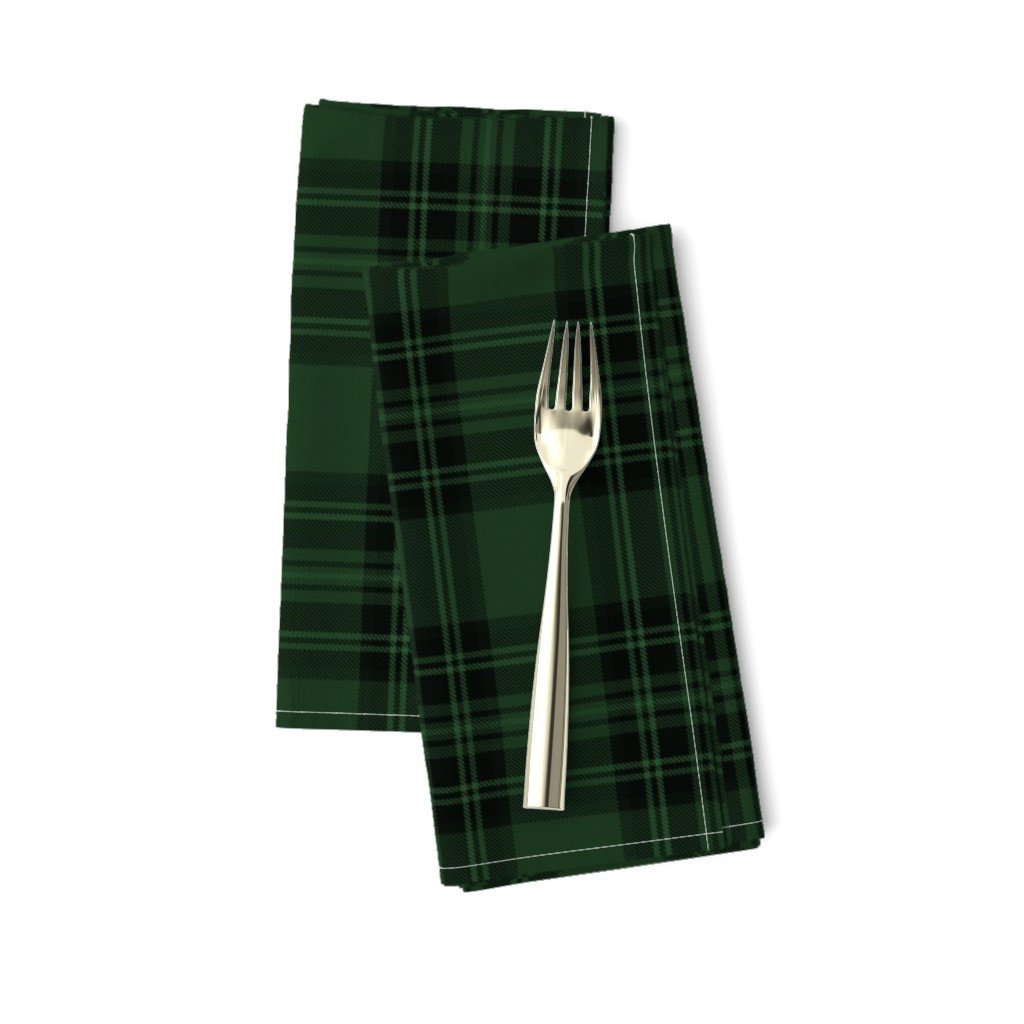 Small Hunter Green Stewart Christmas Tartan Dinner Napkins Small Hunter Green Stewart Christmas Tartan Dinner Napkins