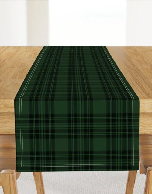 Small  Hunter Green Stewart Christmas Tartan Table Runner
