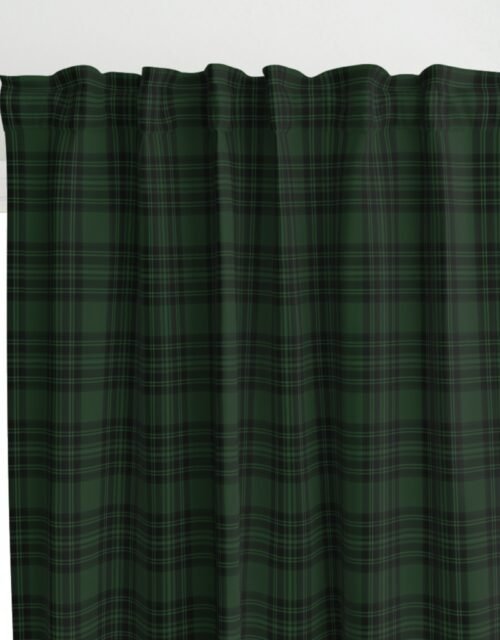 Small  Hunter Green Stewart Christmas Tartan Curtains