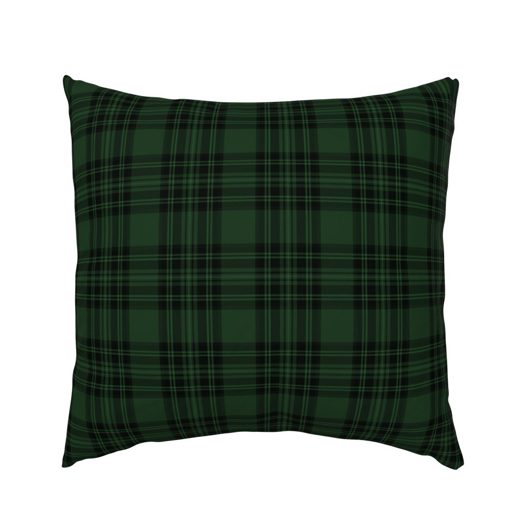 Small Hunter Green Stewart Christmas Tartan Euro Pillow Sham Small Hunter Green Stewart Christmas Tartan Euro Pillow Sham
