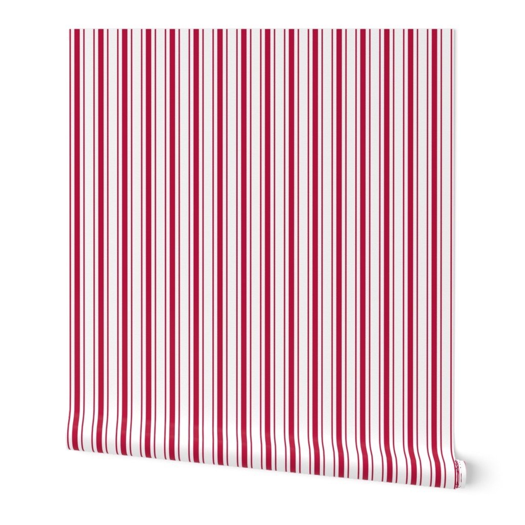 Alabama State Crimson Red and White Vertical Ticking Stripes Wallpaper Alabama State Crimson Red and White Vertical Ticking Stripes Wallpaper