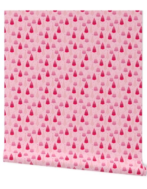 Pink and Rose Red Christmas Trees Wallpaper