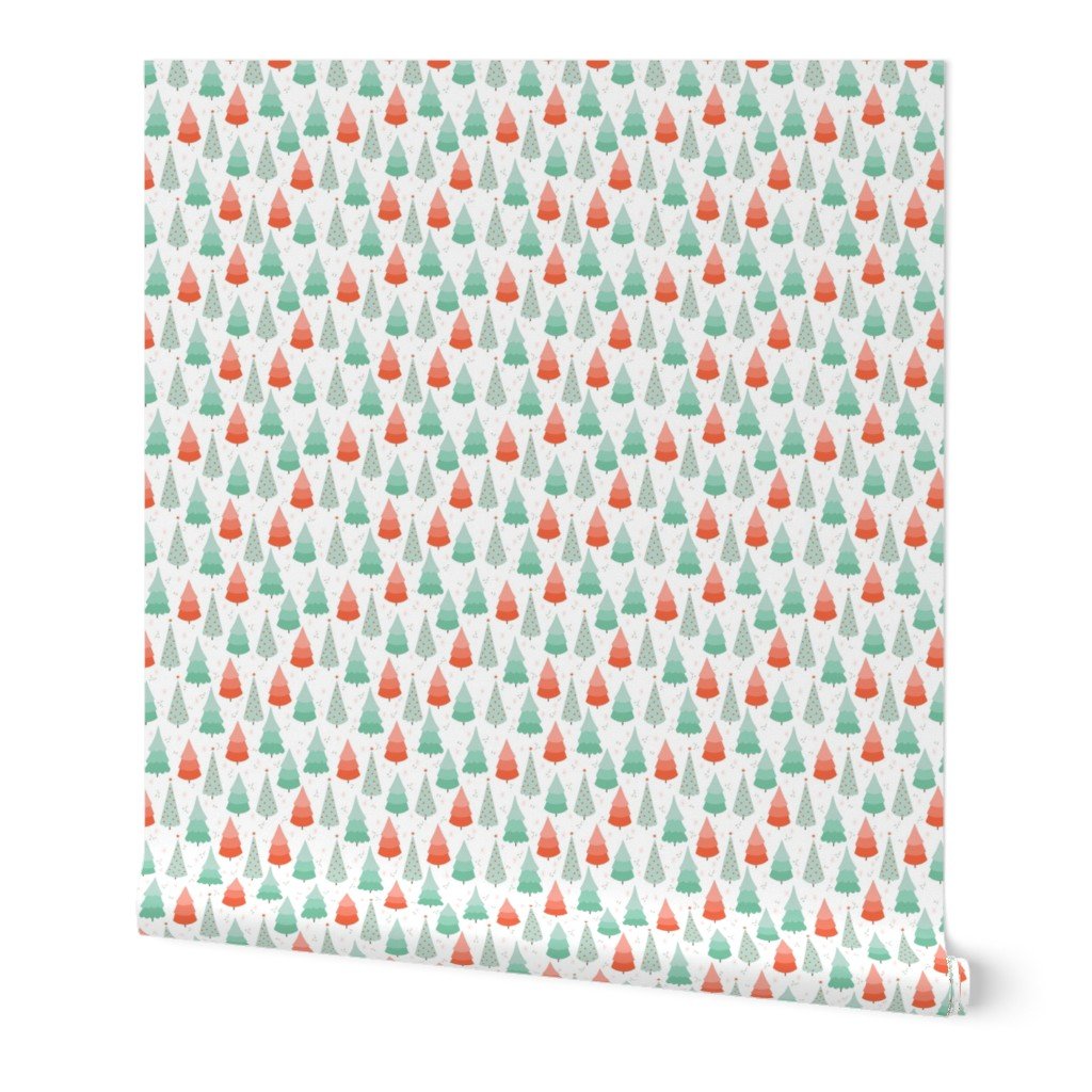 Green and Orange Christmas Trees Wallpaper Green and Orange Christmas Trees Wallpaper