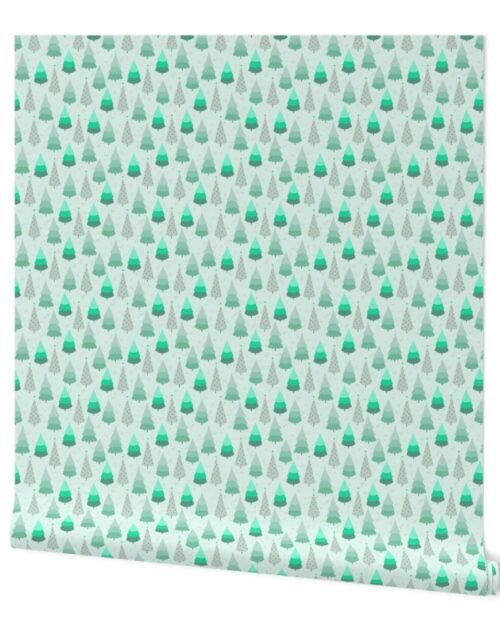 Green Trees on Mint Wallpaper