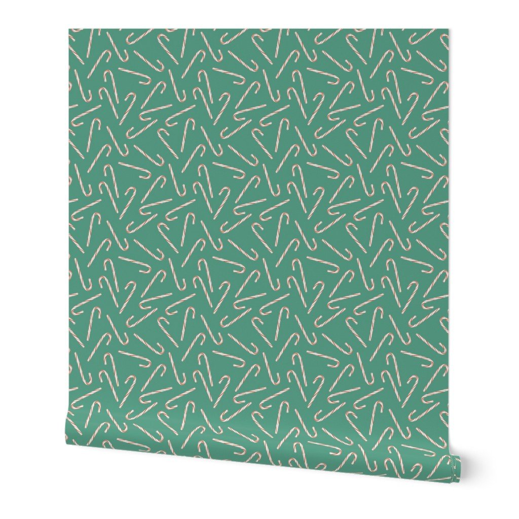 Mini Christmas Candy Canes on Moss Wallpaper Mini Christmas Candy Canes on Moss Wallpaper