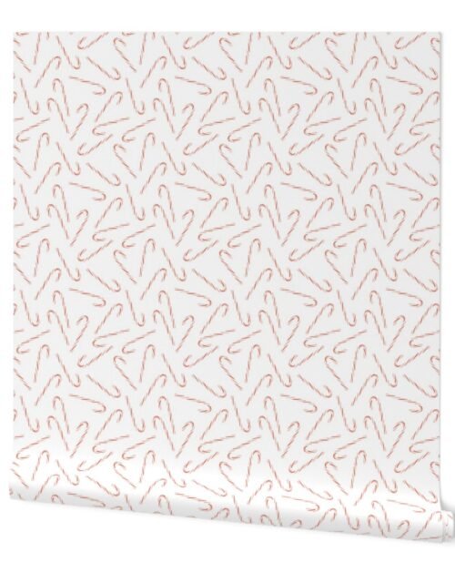 Mini Christmas Candy Canes on White Wallpaper