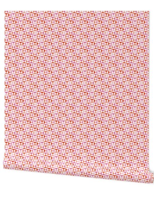 Merry Bright Christmas Coordinate Pink & Orange Triangles Wallpaper