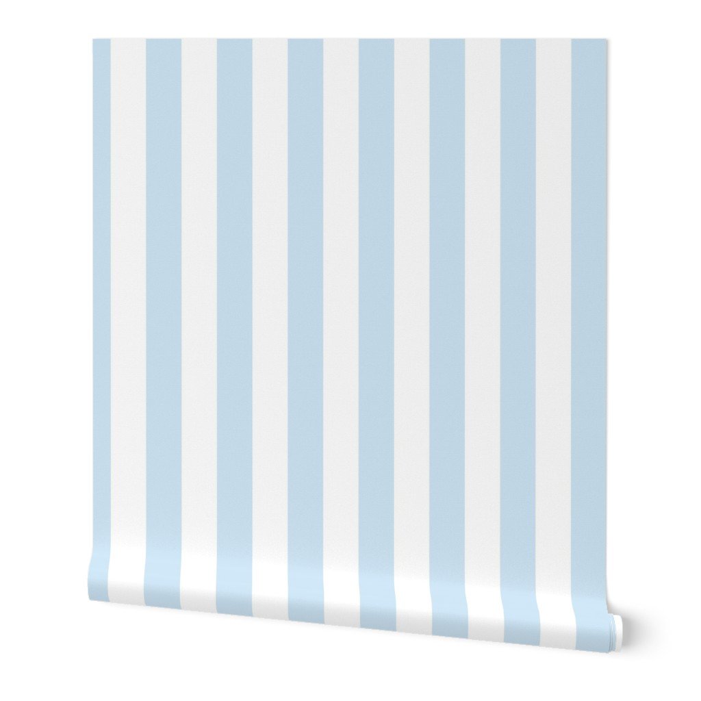 Merry Bright Pastel Blue and White Vertical 2 inch Cabana Stripe Wallpaper Merry Bright Pastel Blue and White Vertical 2 inch Cabana Stripe Wallpaper