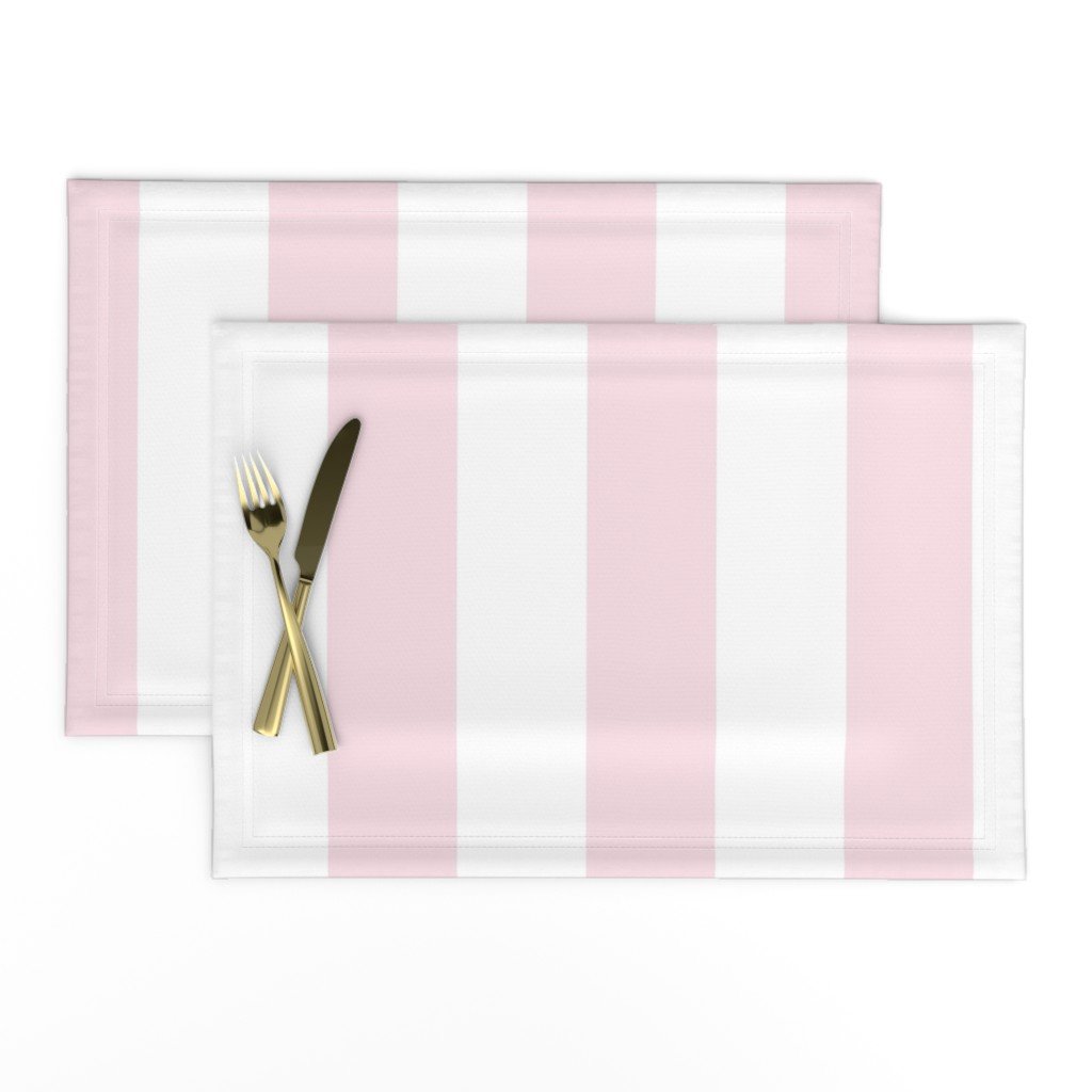 Merry Bright Pale Pink and White Vertical 3 inch Big Top Circus Stripe Placemats Merry Bright Pale Pink and White Vertical 3 inch Big Top Circus Stripe Placemats