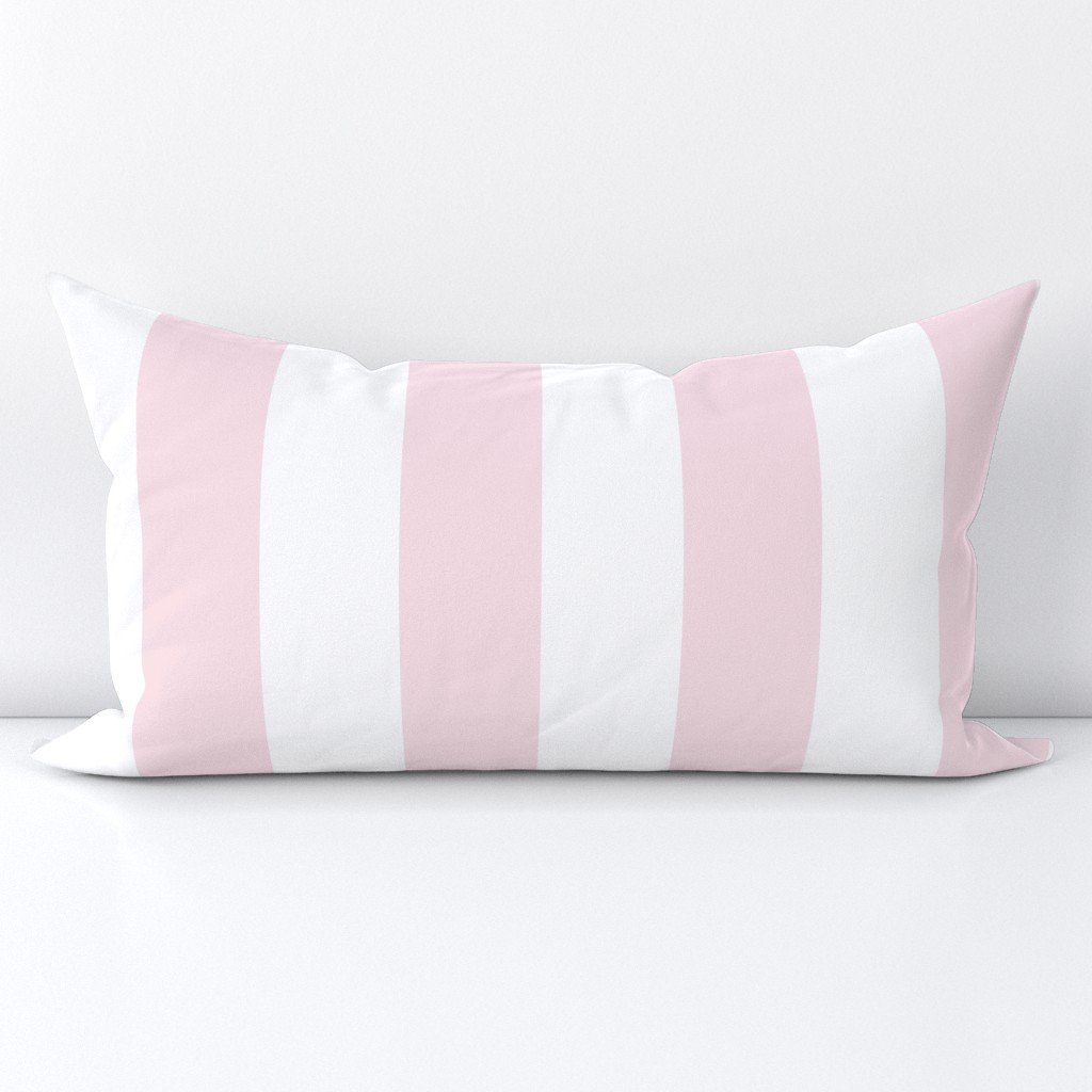 Merry Bright Pale Pink and White Vertical 3 inch Big Top Circus Stripe Lumbar Throw Pillow Merry Bright Pale Pink and White Vertical 3 inch Big Top Circus Stripe Lumbar Throw Pillow