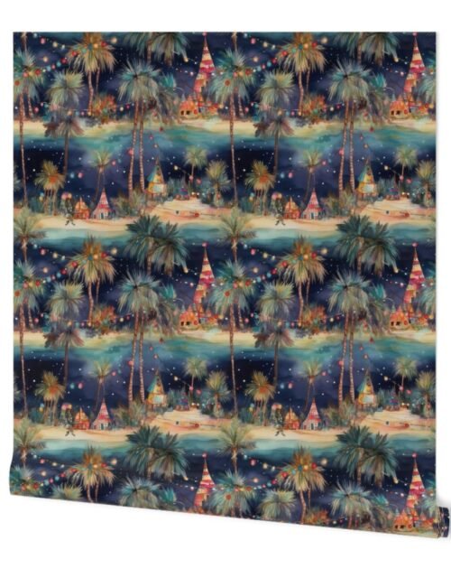 Florida Christmas Party Watercolor Wallpaper