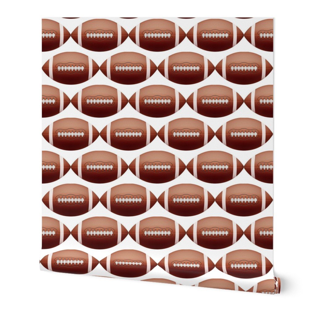 8 inch Gridiron American Pigskin Football with Lacing and Stitching on White Background Wallpaper 8 inch Gridiron American Pigskin Football with Lacing and Stitching on White Background Wallpaper