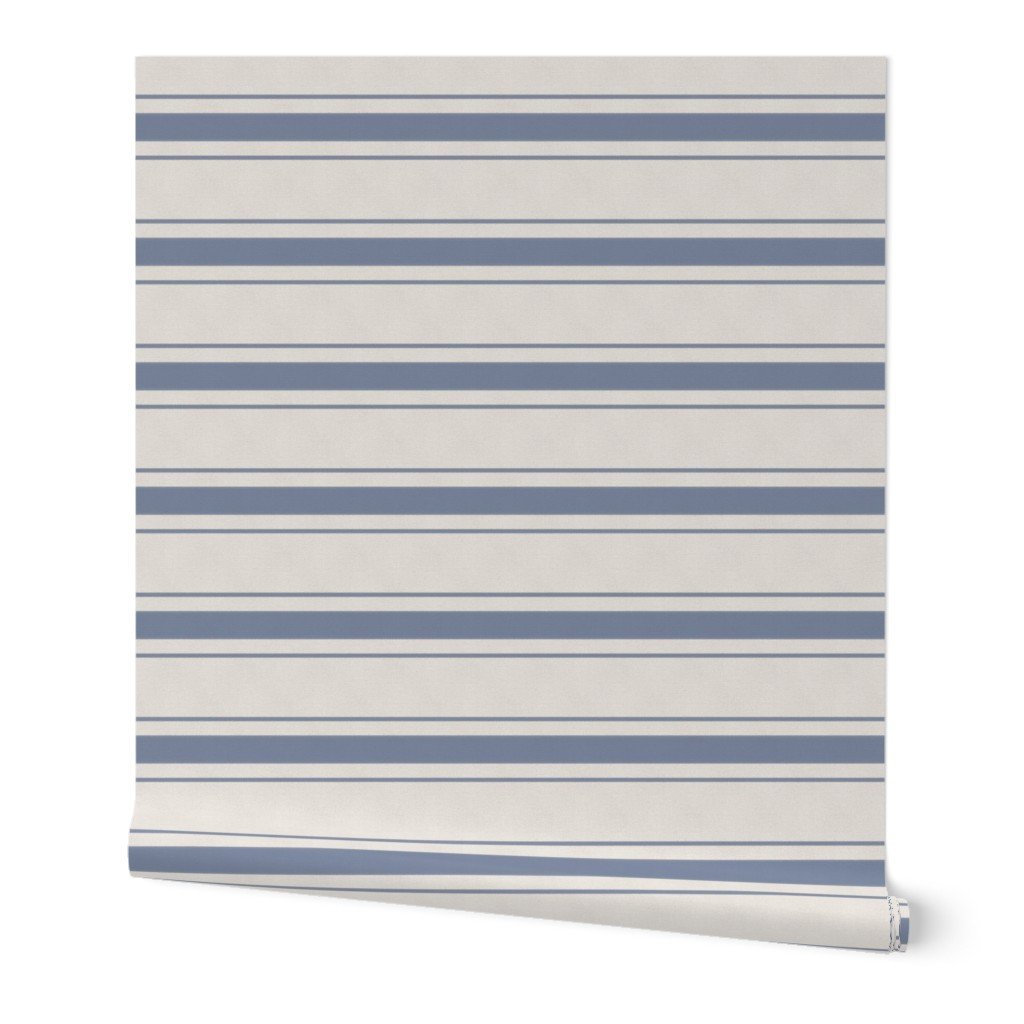 Stressed Horizontal Blue Denim Mattress Ticking Wallpaper Stressed Horizontal Blue Denim Mattress Ticking Wallpaper