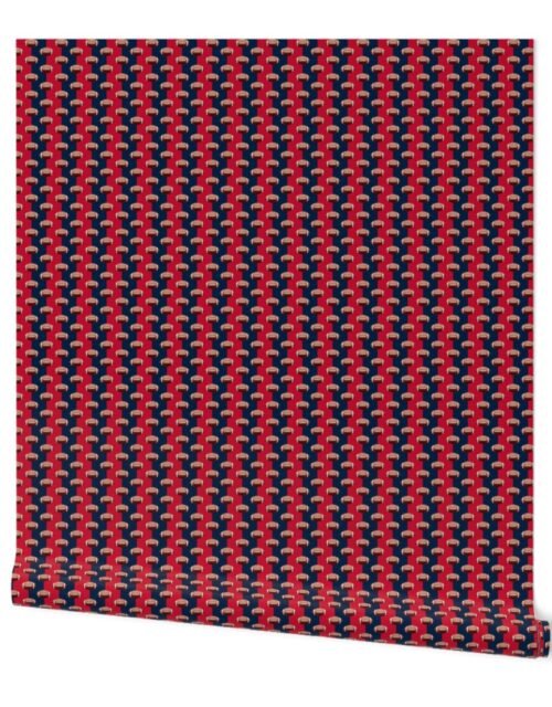 Mini Footballs of New England's Famed Team Colors of Blue and Red Wallpaper