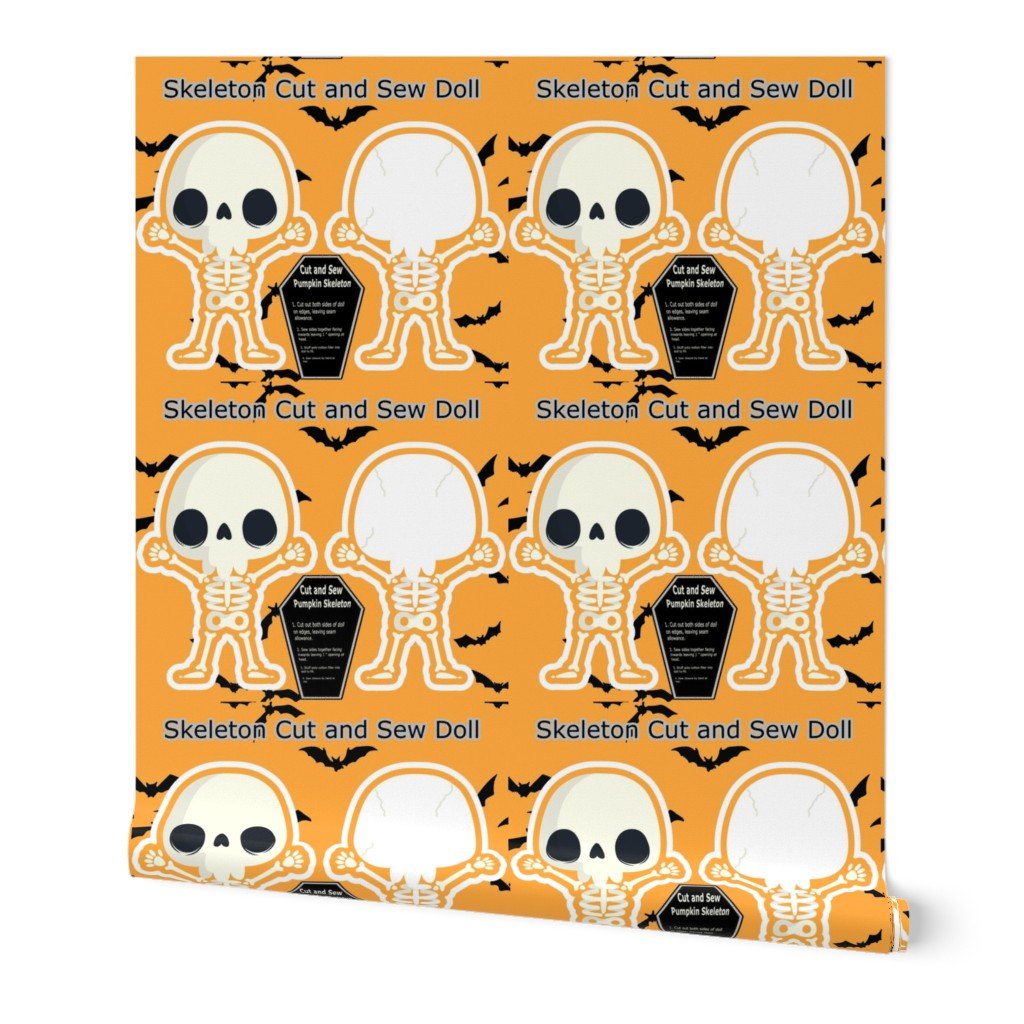 Halloween White Bone Skeleton Cut and Sew Doll Wallpaper Halloween White Bone Skeleton Cut and Sew Doll Wallpaper