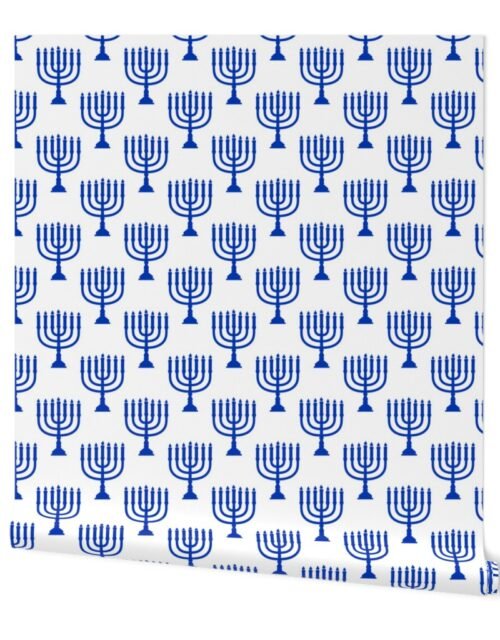 Temple Hebrew Menorah Israel Flag Blue and White Wallpaper